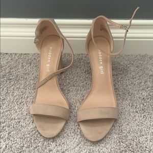 Madden Girl “Beella” Heeled Sandal in Blush